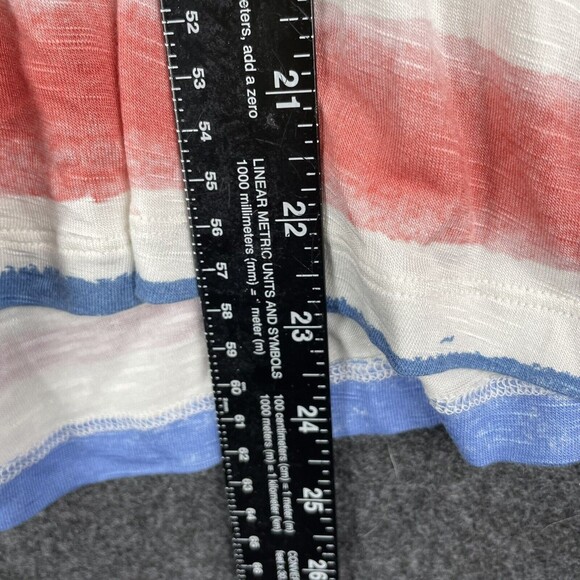 Anthropologie Meadow Rue Smoked Peasant Top Striped White Blue Red SZ XS EUC - Picture 6 of 8